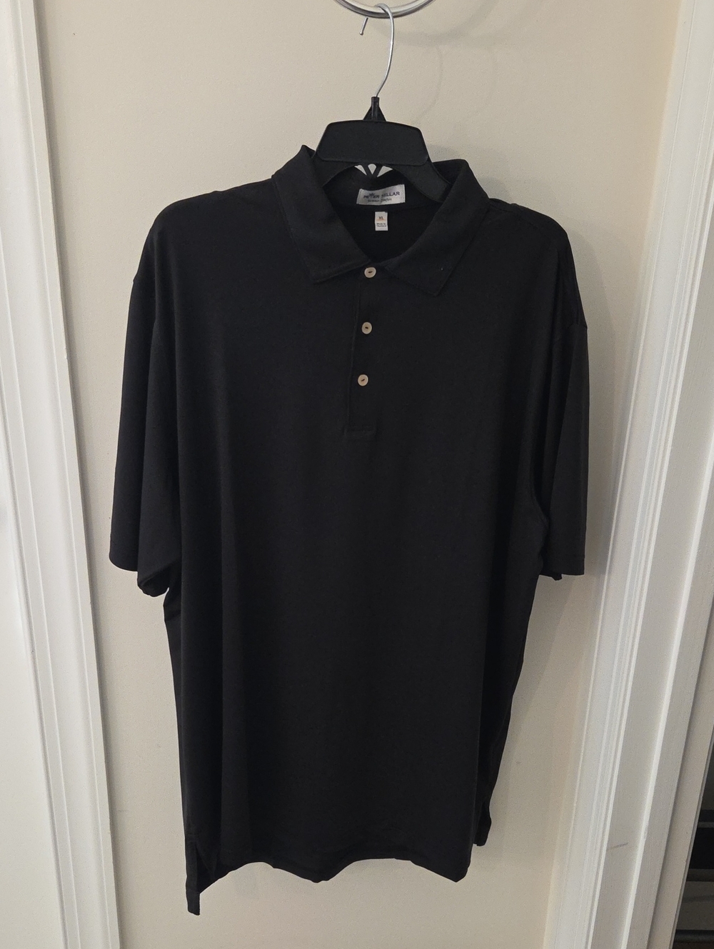 Peter Millar Men's Black Polo Shirt, XL, Summer Comfort